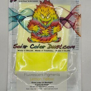 New, Lemon Yellow Solar Color Dust Fluorescent Pigments 10 Gram Pouch
